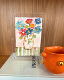 Quadro Ácrilico Aquarela Floral XVII - 17x21 cm