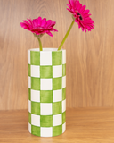Vaso Urban Chess em Cerâmica - Verde - 21x9 cm