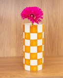 Vaso Urban Chess em Cerâmica - Laranja - 21x9 cm