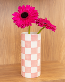 Vaso Urban Chess em Cerâmica - Rosa - 21x9 cm