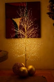 Árvore Natalina Dourada Fio de Fada 2000 LEDs bivolt 1,8 m – árvore de Natal com LED em metal dourado