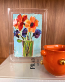 Quadro Ácrilico Aquarela Floral XVIII - 17x21 cm