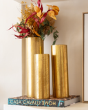 Vaso Dourado Lux em Metal G - 33x10