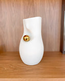 Vaso Âmago em Cerâmica com Esfera Dourada - Grande