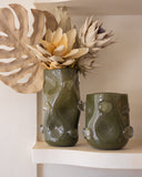 Vaso Olivina Grande em Vidro - 32x18 cm