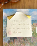 Pergaminho Personalizado em Cerâmica - "Se Deus é Por Nós..." - 14x14 cm