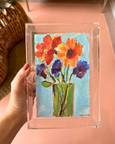 Quadro Ácrilico Aquarela Floral XVIII - 17x21 cm