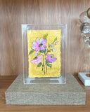 Quadro Acrílico Aquarela Floral XXIX - 21,5x15,5cm