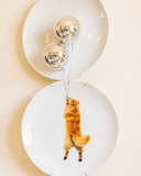 Pratos decorativos de parede Golden nas Alturas em porcelana branca, kit com 2 peças de 27cm