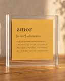 Quadro em Acrílico Definitions Dourado 20x20cm - Amor