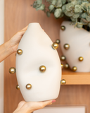 Vaso Orgânico Coffee Esferas Ice com Dourado  30X20