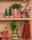 Árvore de Natal Decorada Pinhas e Cerejas - 60cm