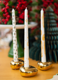 Trio Porta-Velas em Cerâmica - Dourado