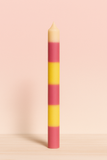 Vela Listrada Rosa e Amarelo - 25cm