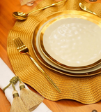 Lugar Americano Babado Dourado