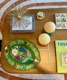 Bandeja Aquarela Botânica Grande em Madeira Pintada á Mão - 45x35cm