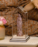 Cúpula Acrílico Nossa Senhora de Lourdes Prata – 22x10 cm