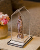 Cúpula Acrílico Nossa Senhora de Lourdes Prata – 22x10 cm
