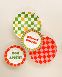 Prato Raso Bisous Sucrés Xadrez - Verde