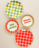 Prato Raso Bisous Sucrés Xadrez - Verde