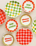 Prato Raso Bisous Sucrés Xadrez - Verde