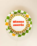 Prato Raso Bisous Sucrés Xadrez - Verde