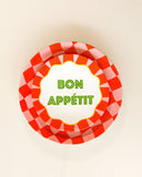 Prato Raso Bisous Sucrés Xadrez - Vermelho