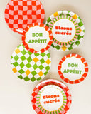 Prato Raso Bisous Sucrés Xadrez - Verde