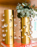 Vaso Cilíndrico em Metal Médio – Coleção Halo – 28x10cm