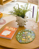 Vaso Orgânico Ice com Esferas Gota Douradas - 27x24cm