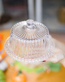 Queijeira Radial de Cristal de Chumbo C/ Tampa - 19x12,5cm