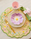 Conjunto 4 Peças Jogo Americano Palha Floral Green