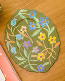 Bandeja Aquarela do Bosque em Madeira Pintada á Mão - 45x35cm