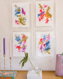 Quadro Acrílico com Aquarela Arte Abstrata Colorida V – 30x40cm