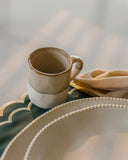 Conjunto de Xícaras em Cerâmica Esmaltada Bege  – 6 Peças 100ml