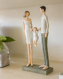 Escultura Decorativa Em Resina Casal e Filha 32X15X6,8cm