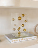 Caixa em Acrílico com Esferas Douradas Halo - 15x25cm