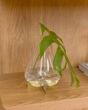 Vaso Vitra - Vidro Soprado e Base Metal Dourada