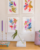 Quadro Acrílico com Aquarela Arte Abstrata Colorida V – 30x40cm