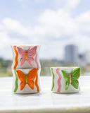 Caneca Borboleta Encanto Rosa em Cerâmica