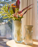 Vaso Decorativo de Vidro Orgânico Off-White - 25x12 cm
