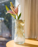 Vaso Decorativo de Vidro Orgânico Off-White - 25x12 cm