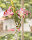 Vaso Duetto Duas Pontas em Vidro - 23x9cm