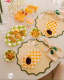 Kit em Cerâmica Xadrez Sushi Haru - Laranja