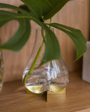 Vaso Vitra - Vidro Soprado e Base Metal Dourada