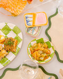 Kit Peixe Marinho – Rosa, Azul e Laranja – Cerâmica – 12x7x7 cm (com 4 Porta Hashi Peixe – Azul e Branco – Cerâmica – 10