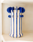 Vaso Modernista Pop Art Cerâmica Azul Cobalto - 30x20 cm