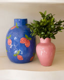 Vaso Decorativo Cerâmica Esmaltada Frutas - 25x16 cm