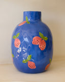 Vaso Decorativo Cerâmica Esmaltada Frutas - 25x16 cm