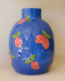 Vaso Decorativo Cerâmica Esmaltada Frutas - 25x16 cm